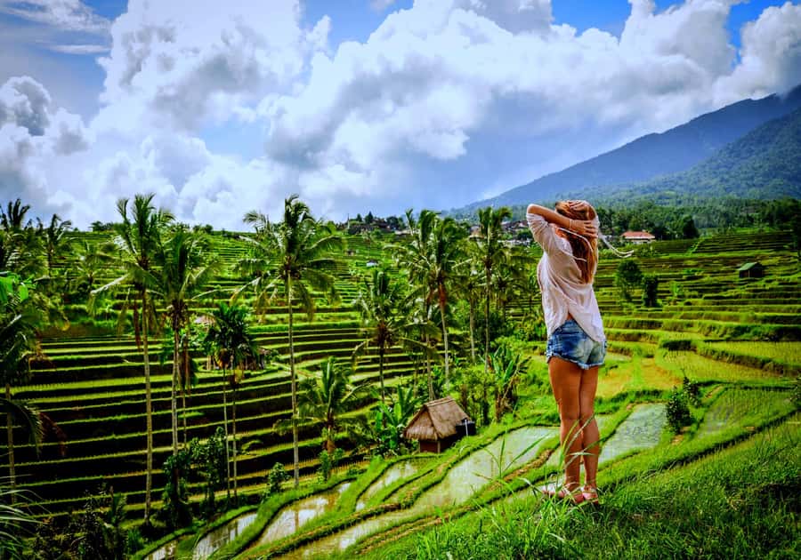 Ubud: Zip-line Adventure, River Rafting & Rice Terraces Tour - Walking through Tegallalang’s rice terraces