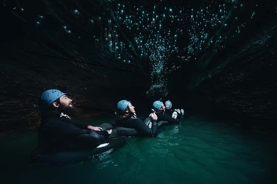 Waitomo Caves: Labyrinth Black Water Rafting Experience - The first stretch: scrambling, climbing, and cold water