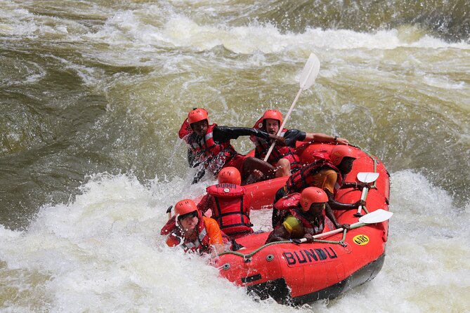 White Water Rafting & Swimming under the Falls - Who will get the most from this Zambezi outing