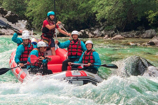 Whitewater Rafting on the Soča River in Bovec, Slovenia - The waterfall stop adds a scenic start