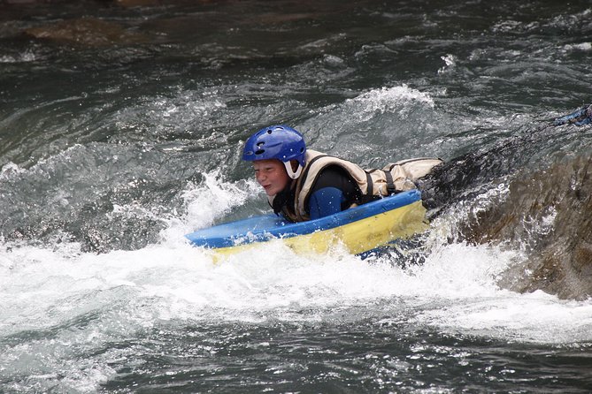 Whitewater swimming (hydrospeed) on the Ubaye - Starting at EVP in Méolans-Revel